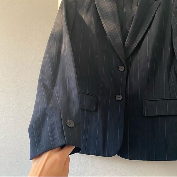 Raffaella Navy Striped Blazer Size Medium - Picture 2 of 5